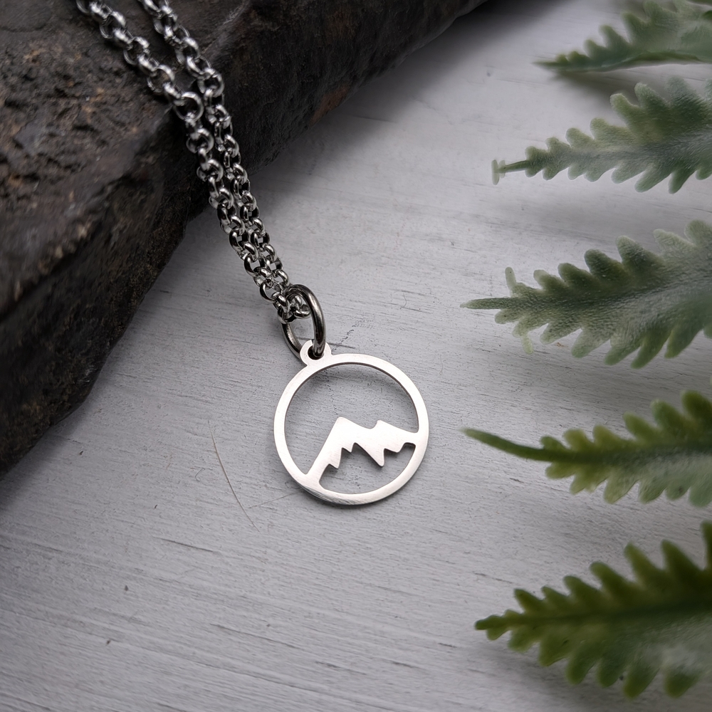 Silver Mountain Pendant Necklace / Nature Jewelry